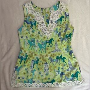 Lilly Pulitzer white label vintage "Low Rider" Derby Top size 4